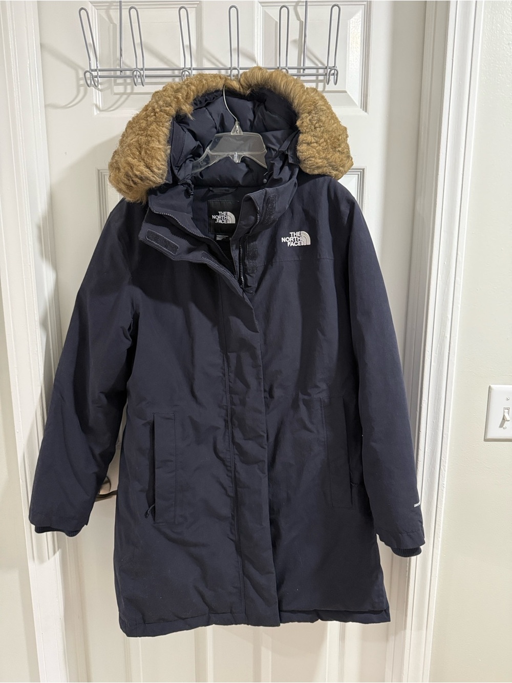 The North Face Women's Navy Ski Parka with Faux Fur Trim